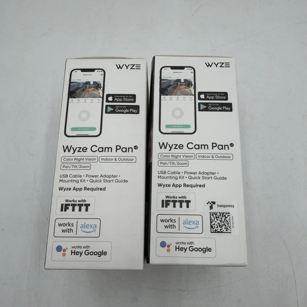 Lot Of 2 Wyze Cam Pan Indoor Outdoor Camera White WYZECPAN3 Sealed